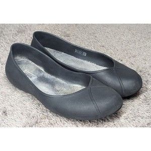 Crocs Olivia II Lined Flats Women's Sz 9 Black Ballet Slip On Shoes Faux Fur